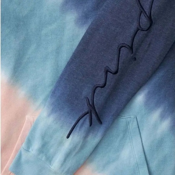 NEW VS PINK FLEECE HOODIE PULLOVER TIE DYE SMALL - Picture 3 of 3